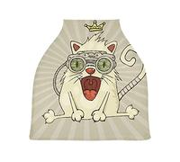 Chat Drôle Minou Roi Housse de Canopée de Siège de Voiture pour Poussette Bébé Dais Siège-Auto Couverture D'Allaitement Pare-Soleil Respirant Extensible pour Garçons Filles