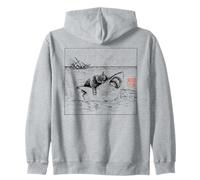 Chat drôle Mordant Le Requin Illustration Style Japonais Sweat à Capuche