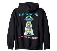 Chat drôle OVNI Alien Meme Ici pour l'amoureux des Chats Sweat à Capuche