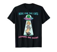 Chat drôle OVNI Alien Meme Ici pour l'amoureux des Chats T-Shirt