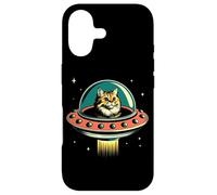 Chat drôle OVNI rétro Chat Espace Chaton Coque pour iPhone 17