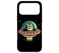 Chat drôle OVNI rétro Chat Espace Chaton Coque pour iPhone 17 Pro Max