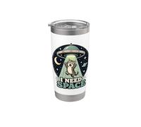 Chat drôle OVNI rétro I Need Space Alien Abduction Chaton Gobelet isotherme en acier inoxydable double paroi