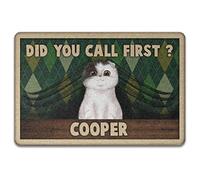 Chat Drôle Personnalisé, Avez-Vous Appelé en Premier Paillasson De Bienvenue Confortable Paillasson D'Entree Absorbant Tapis De Bain pour Bain Salon Intérieur 40X60Cm
