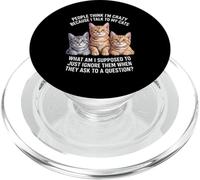 Chat drôle Qui Dit Que Je Parle à Mes Chats Quoi d'autre PopSockets PopGrip pour MagSafe