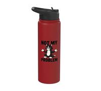 Chat drôle sarcastique - Ce n'est pas mon problème Stainless Steel Insulated Water Bottle