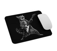 Chat Drôle, Star du Rock Classique, Jouant De La Guitare Rock and Roll Tapis De Souris Petit Mouse Pad Durable Mousepad pour Travail Bureau Maison 25X30Cm