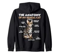 Chat drôle T | Anatomie du Chat du Bengale | Chats du Sweat à Capuche