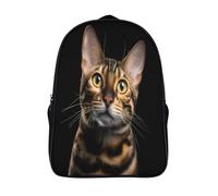 chat du bengale 3d imprimé sac à dos d'école pour ado et adultes élégant animal sauvage sac à dos imperméable 2 compartiment garçon filles imperméable école sacs-16,pour les voyages les affaires