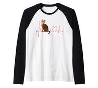 Chat du Bengale avec Battement de cœur Humoristique I Love My Bengal Cat Manche Raglan