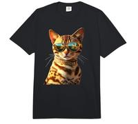 Chat du Bengale avec Lunettes de Soleil Leopardette Bengal Comfort Colors Adult Heavyweight T-Shirt