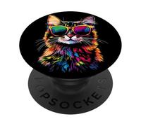 Chat du Bengale avec Lunettes de Soleil Leopardette Bengal PopSockets PopGrip Adhésif