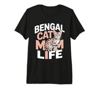 Chat du Bengale Maman Vie Mignon Chaton Bengale Amoureux T-Shirt Haut de Gamme