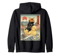 Chat du Bengale Ninja Japon Vintage Japonais Ukiyo-e Art Sweat à Capuche