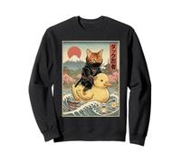 Chat du Bengale Ninja Japon Vintage Japonais Ukiyo-e Art Sweatshirt