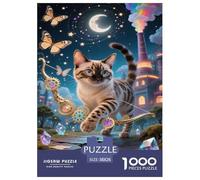 Chat du Bengale pour Adultes Puzzles 1000 Pièces Animal Décoration Jeu De Défi Familial Jeux Éducatifs Cadeaux d'anniversaire pour Noël Tueur Ennuyeux 38x26cm/1000pcs