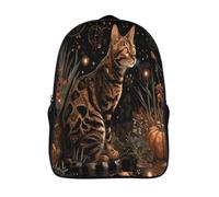 chat du bengale sacs à dos légers 2 compartiment fashion décontracté scolaire sacs d'école elèves de lécole animal 3d imprimé sac d'école-16,garçon filles pour les voyages les affaires
