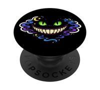 Chat du Cheshire Invisible Sourire Dark Esthétique Contour Art PopSockets PopGrip Adhésif