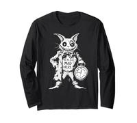 Chat du Cheshire Pays des Merveilles Noir Fantaisie Horreur Manche Longue
