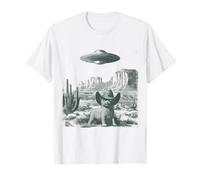 Chat du désert en Chapeau OVNI Rencontre Vintage Gravure T-Shirt