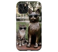 Chat Duo Lunettes de Soleil Statue Funny Park Coque pour iPhone 11 Pro