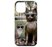 Chat Duo Lunettes de Soleil Statue Funny Park Coque pour iPhone 12 Mini