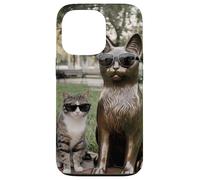 Chat Duo Lunettes de Soleil Statue Funny Park Coque pour iPhone 13 Pro