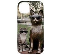 Chat Duo Lunettes de Soleil Statue Funny Park Coque pour iPhone 14 Plus