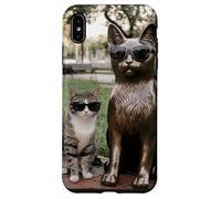 Chat Duo Lunettes de Soleil Statue Funny Park Coque pour iPhone XS Max
