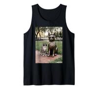 Chat Duo Lunettes de Soleil Statue Funny Park Débardeur