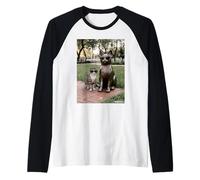 Chat Duo Lunettes de Soleil Statue Funny Park Manche Raglan