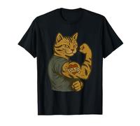 Chat dur drôle avec inscription I Love DAD Tattoo Cat Dad T-Shirt