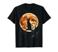 Chat Effrayant, Chat Noir et Halloween, Chat Lune T-Shirt Graphique avec Valeur, Homme, Noir, XL