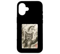 Chat Effrayant surpris prenant Un Selfie avec Licorne Sumi-e Coque pour iPhone 16