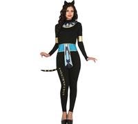 Chat Egypte Antique Regalia Costume Hiéroglyphes Elégant Noir Or Bleu, Taille : 38 - 40 (M) Couleur : Noir