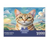 Chat égyptien 1000 Pièces Animaux Puzzle Défi Jouet Jeu Éducatif Décoration D'intérieur Adultes Et Enfants À Partir Art Mural Cadeau 38x26cm/1000pcs