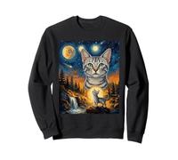 Chat égyptien mau Hurlant à la Lune Sweatshirt