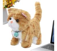 Chat électrique en peluche réaliste de 17,8 cm avec son, animal de compagnie électronique avec musique parlante | pour garçons, filles, d'âge préscolaire, adolescents, , aman