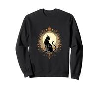 Chat élégant avec Cadre Floral Art Nouveau Sweatshirt