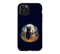 Chat élégant Joue Un Saxophone Romantique au Clair de Lune Coque pour iPhone 11 Pro