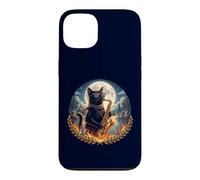Chat élégant Joue Un Saxophone Romantique au Clair de Lune Coque pour iPhone 13
