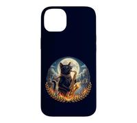 Chat élégant Joue Un Saxophone Romantique au Clair de Lune Coque pour iPhone 14 Plus
