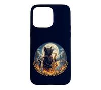 Chat élégant Joue Un Saxophone Romantique au Clair de Lune Coque pour iPhone 15 Pro Max