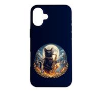 Chat élégant Joue Un Saxophone Romantique au Clair de Lune Coque pour iPhone 16 Plus