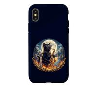 Chat élégant Joue Un Saxophone Romantique au Clair de Lune Coque pour iPhone X/XS