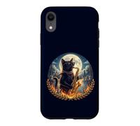 Chat élégant Joue Un Saxophone Romantique au Clair de Lune Coque pour iPhone XR