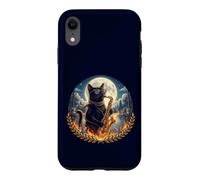 Chat élégant Joue Un Saxophone Romantique au Clair de Lune Coque pour iPhone XR