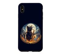 Chat élégant Joue Un Saxophone Romantique au Clair de Lune Coque pour iPhone XS Max