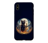 Chat élégant Joue Un Saxophone Romantique au Clair de Lune Coque pour iPhone XS Max