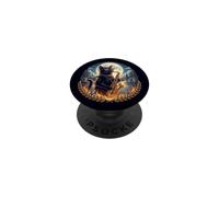 Chat élégant Joue Un Saxophone Romantique au Clair de Lune PopSockets PopGrip Adhésif